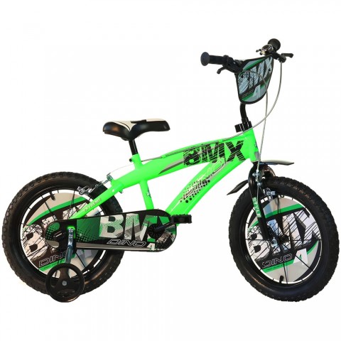Bicicleta copii Dino Bikes 14" BMX negru si verde