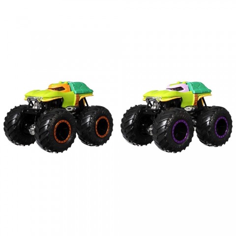 Set Hot Wheels by Mattel Monster Trucks Michelangelo vs Donatello